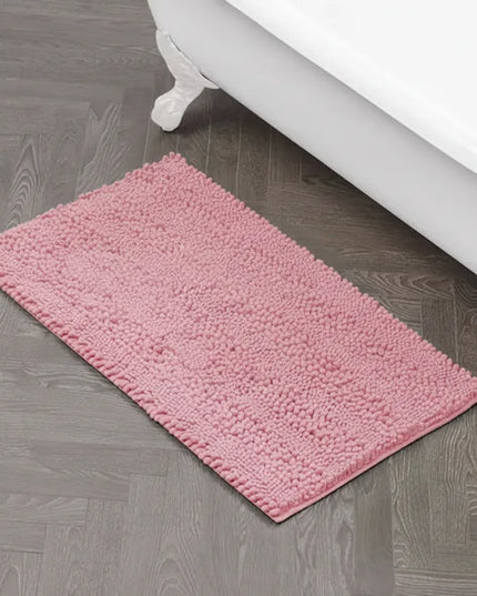 Covoraș baie din Chenille moale, strat antiderapant, 45×70 cm, Roz pudră