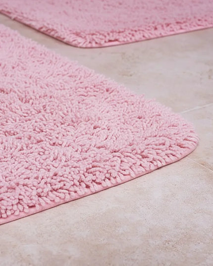 Covoraș baie din microfibră supersoft, antiderapant TRP, 45×75 cm, Roz deschis