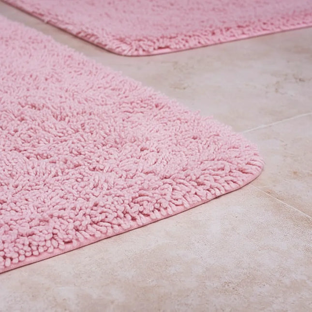 Covoraș baie din microfibră supersoft, antiderapant TRP, 45×75 cm, Roz deschis