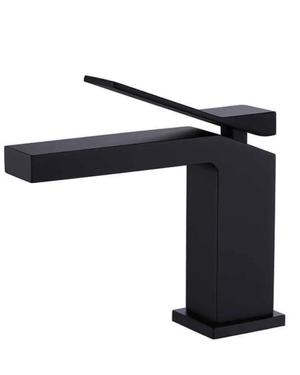 Baterie lavoar geometrica inox premium, finisaj negru mat