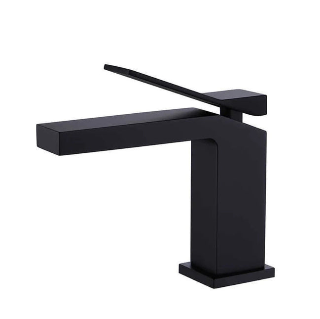 Baterie lavoar geometrica inox premium, finisaj negru mat