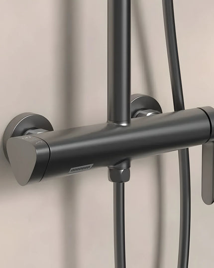 Set duș clasic – finisaj negru mat, design modern din oțel inoxidabil