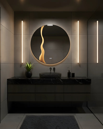 Oglindă LED Rotundă H-2080 cu 3 Nuante de Lumină și Funcție Anti-Aburire