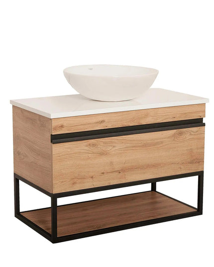 Mobilier de baie suspendat Loft Iron Seville, cu blat