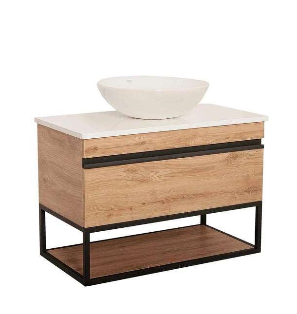 Mobilier de baie suspendat Loft Iron Seville, cu blat