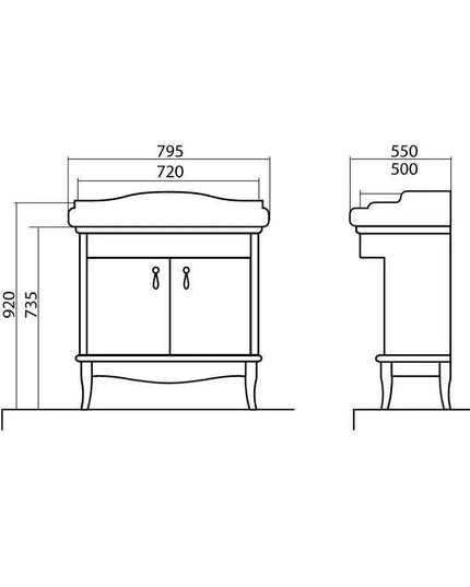 Mobilier de baie pe pardoseală Mikella, Alb+Crom
