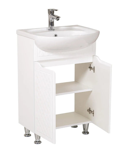 Mobilier de baie pe pardoseală Rodors, Alb