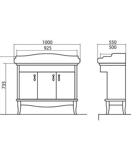 Mobilier de baie pe pardoseală Mikella, Alb+Crom