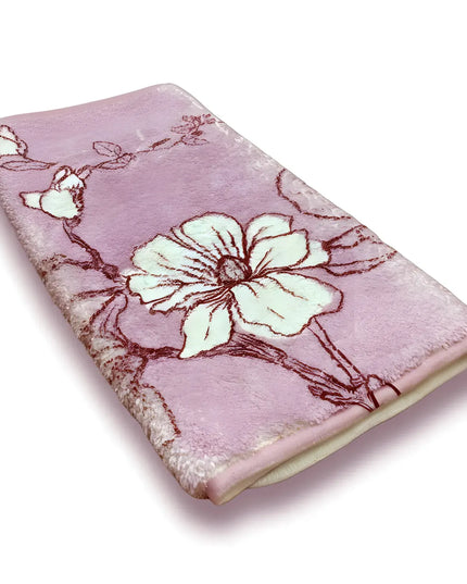 Covoraș baie absorbant, imitație cașmir, strat antiderapant, 40×60 cm, model floral Sakura