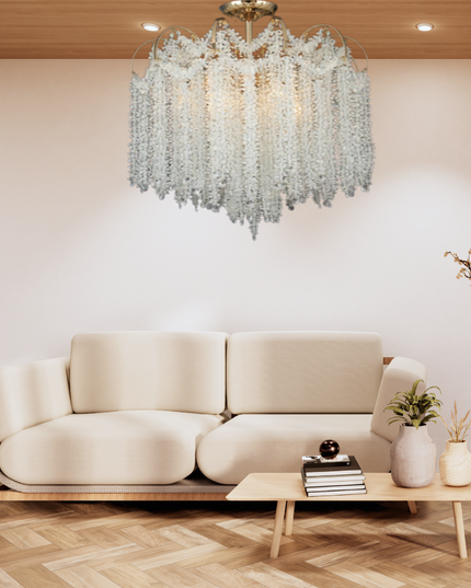 Candelabru Majestic Crystal, iluminat modern, diametru 50cm, E14, auriu  B6698/500