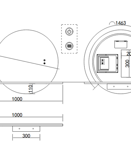 Oglindă baie LED ⌀70 cm rotundă, 3 nuanțe de lumină, dezaburire și touch control J-2004