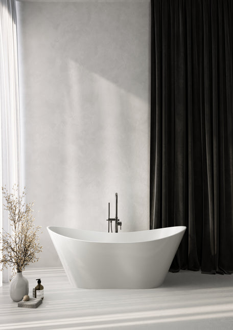 Cadă din compozit albă mată Florida