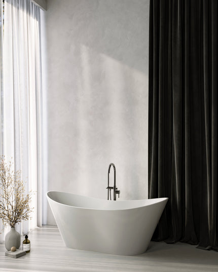 Cadă din compozit albă mată Florida