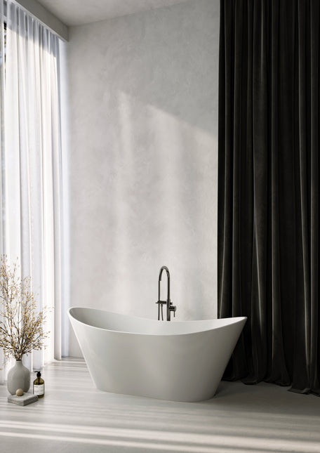 Cadă din compozit albă mată Florida