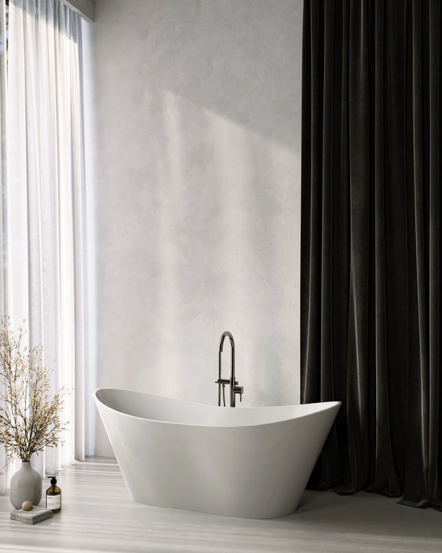 Cadă din compozit albă mată Florida