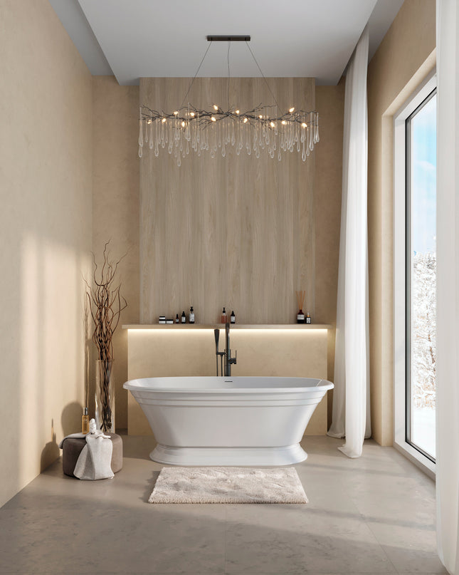 Cadă din compozit albă lucioasă Anastasia