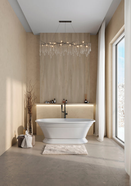 Cadă din compozit albă lucioasă Anastasia