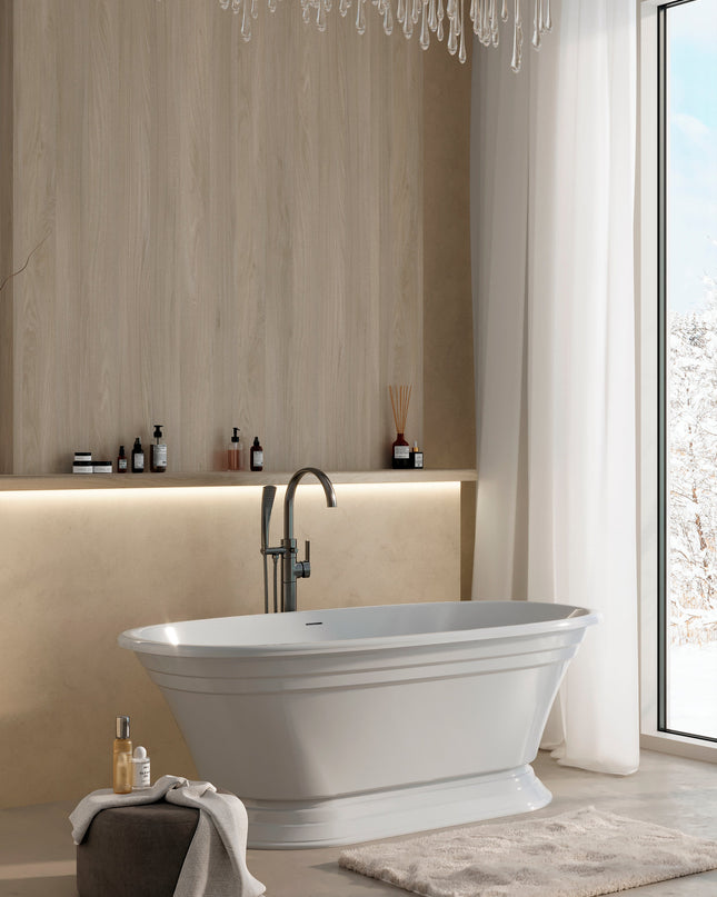 Cadă din compozit albă lucioasă Anastasia