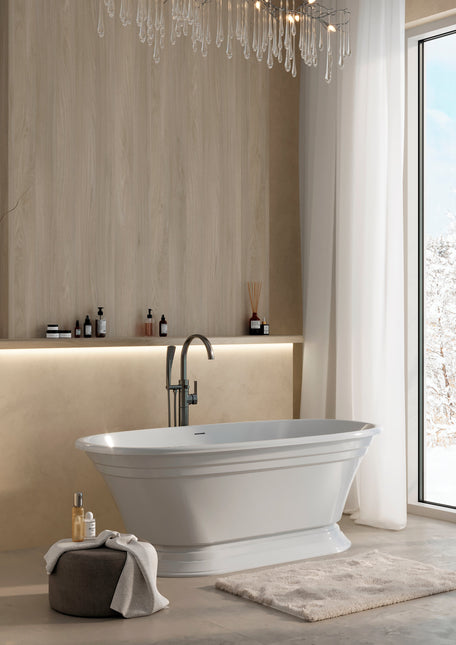 Cadă din compozit albă lucioasă Anastasia