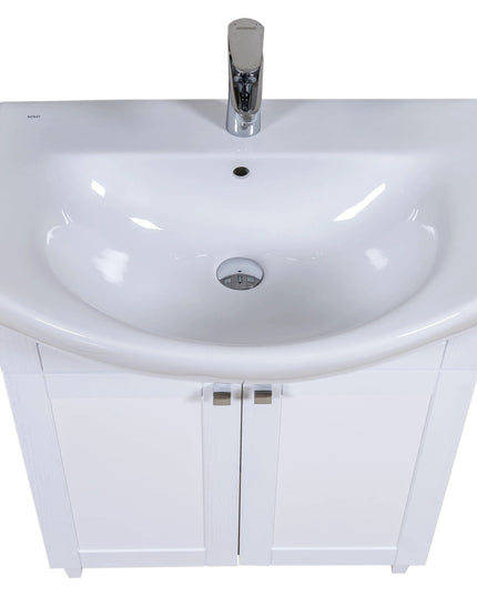 Mobilier de baie pe pardoseală Woodmix, Alb