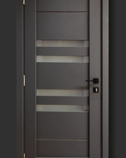 Ușă interior Rino 06 Graphite Silk Mat – complet echipată