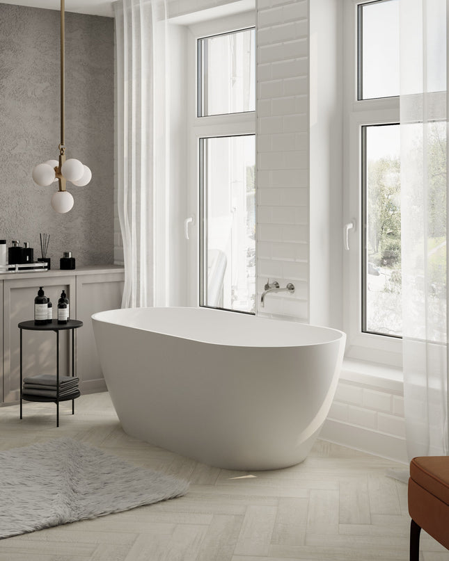 Cadă din compozit albă mată Greenland