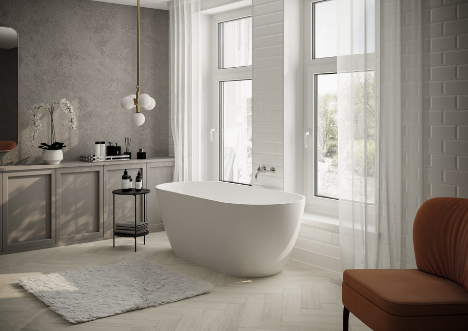 Cadă din compozit albă mată Greenland