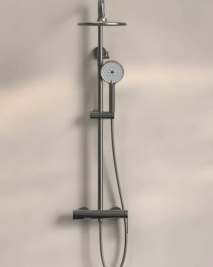 Set duș clasic – finisaj negru mat, design modern din oțel inoxidabil