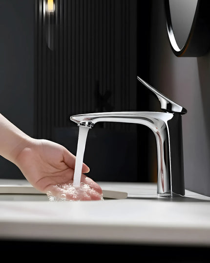 Baterie lavoar modernă Crom – design elegant din alamă solidă