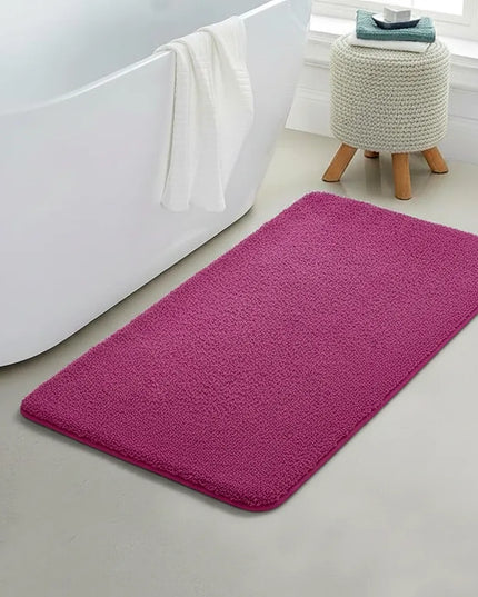 Covoraș baie din microfibră supersoft, antiderapant TRP, 45×75 cm, Fucsia