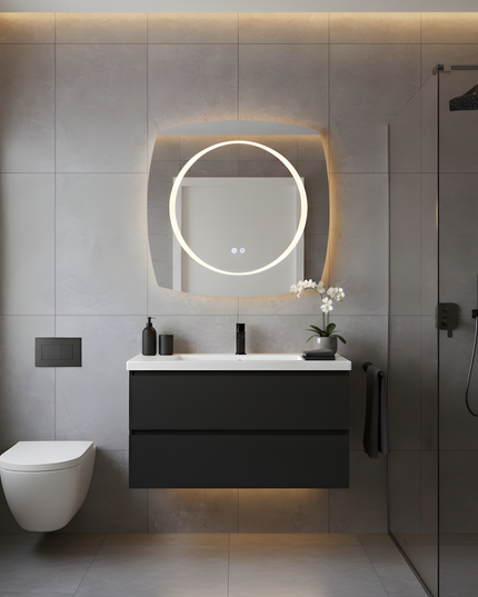 Oglindă Baie LED H-3075 cu 3 Nuante de Lumină, Dezaburire și Comutator Tactil – Design Modern