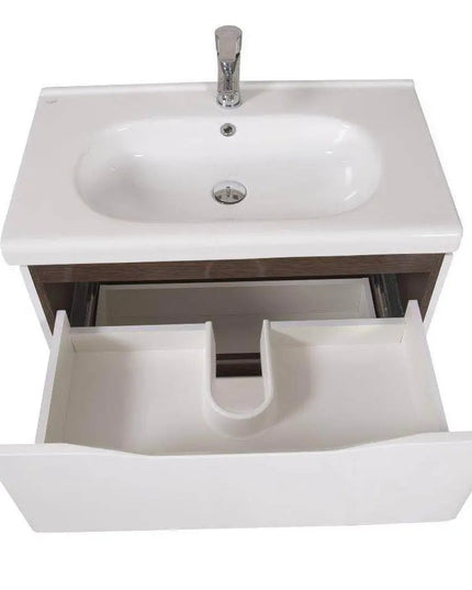 Mobilier de baie suspendat Venice, Alb+Wenge (City)