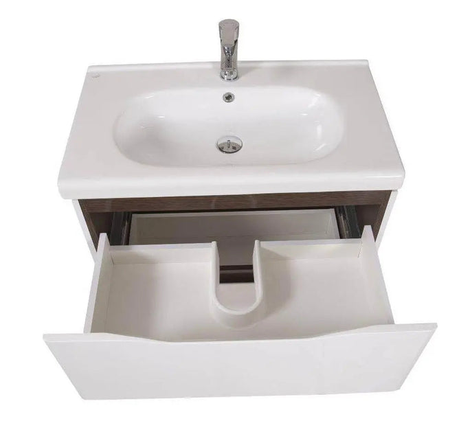 Mobilier de baie suspendat Venice, Alb+Wenge (City)