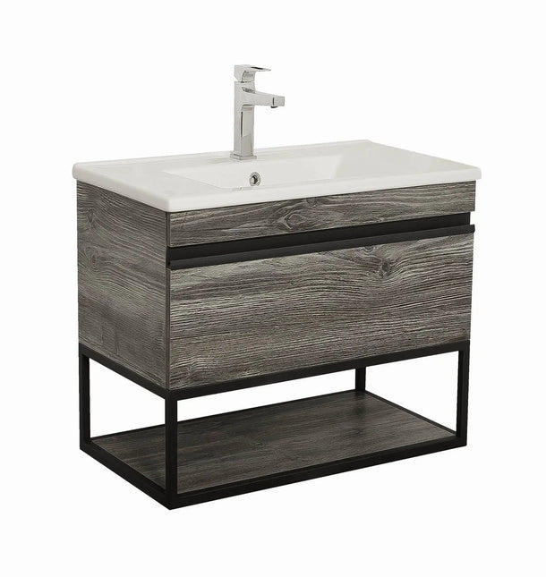 Mobilier de baie suspendat Loft Iron, Oak moras