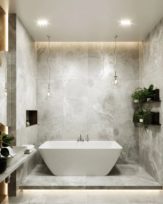 Cadă din compozit albă lucioasă Island