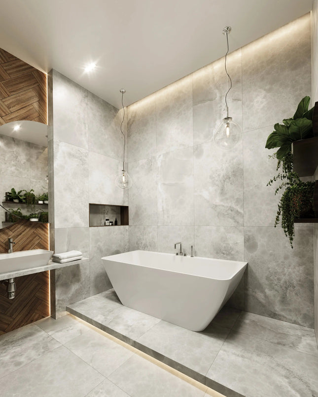 Cadă din compozit albă lucioasă Island