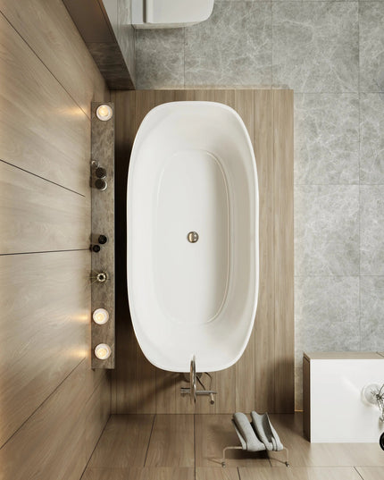 Cadă din compozit albă lucioasă Santorini