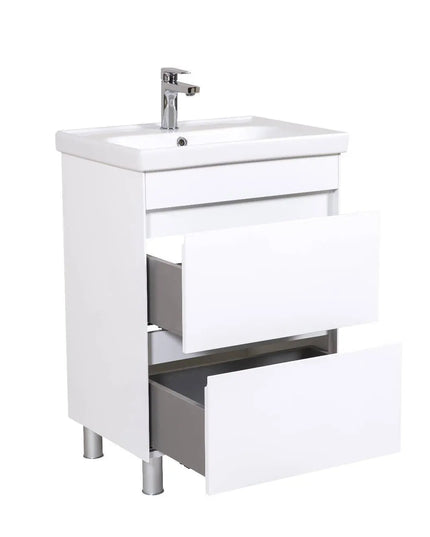 Mobilier de baie pe pardoseală Valencia Alb