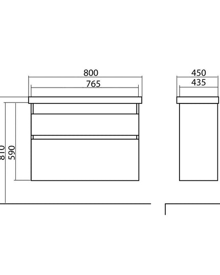 Mobilier de baie suspendat Elite, Alb Mat
