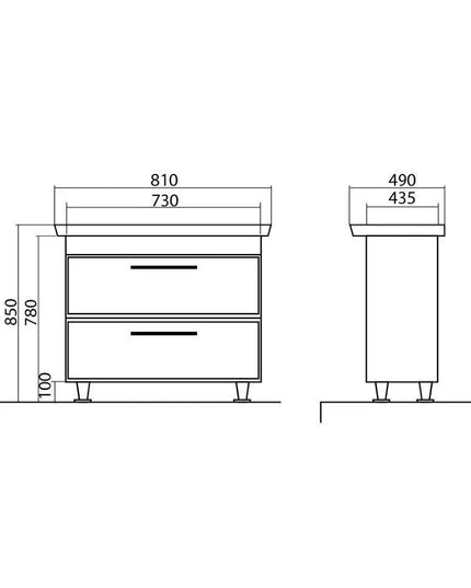 Mobilier de baie pe pardoseală Paola, Alb