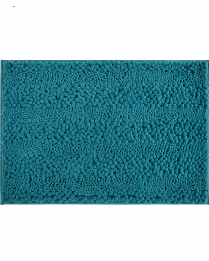 Covoraș baie din Chenille moale, strat antiderapant, 45×70 cm, Turcoaz intens