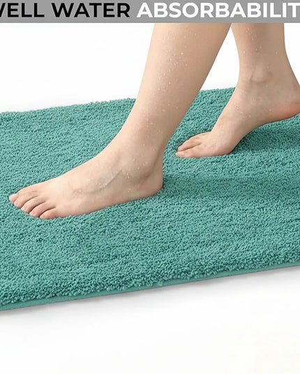 Covoraș baie din microfibră supersoft, antiderapant TRP, 45×75 cm, Turcoaz