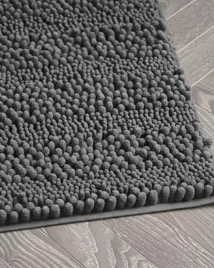 Covoraș baie din Chenille moale, strat antiderapant, 45×70 cm, Gri inchis