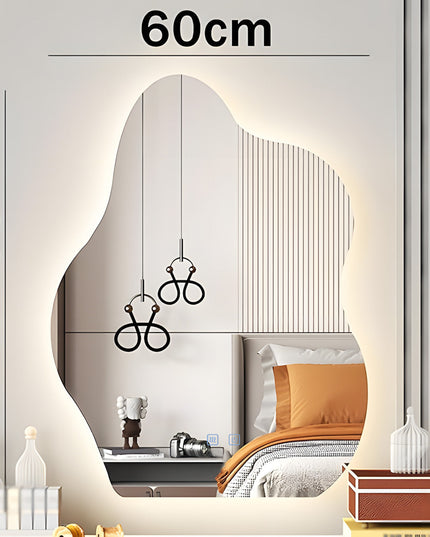 Oglindă baie LED H-3022 – formă neregulată, 3 lumini și anti-aburire