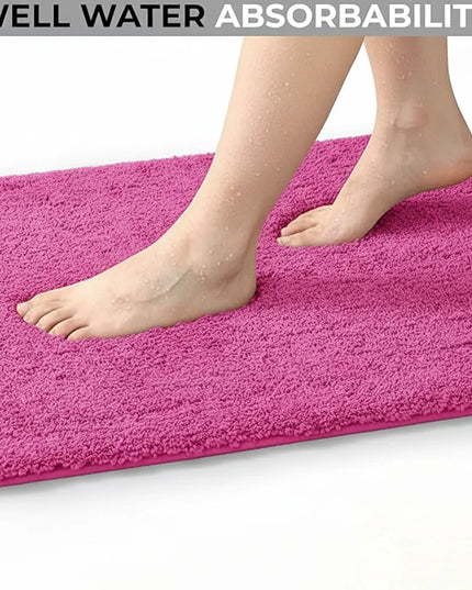 Covoraș baie din microfibră supersoft, antiderapant TRP, 45×75 cm, Fucsia