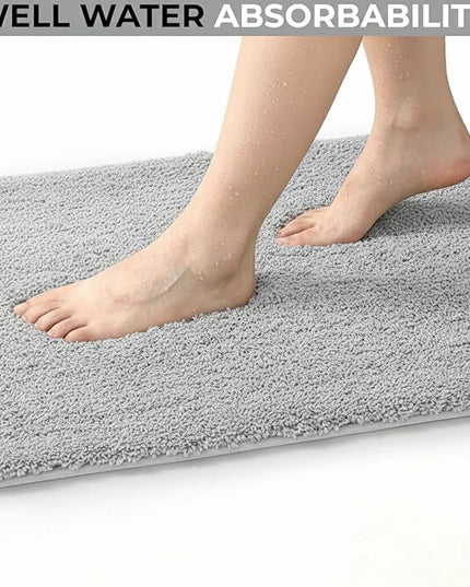 Covoraș baie din microfibră supersoft, antiderapant TRP, 45×75 cm, Gri