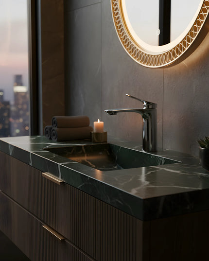 Baterie lavoar modernă Crom – design elegant din alamă solidă