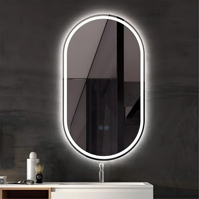 Oglindă baie H-120-1 cu LED, 3 nuanțe de lumină, anti-aburire, touch control