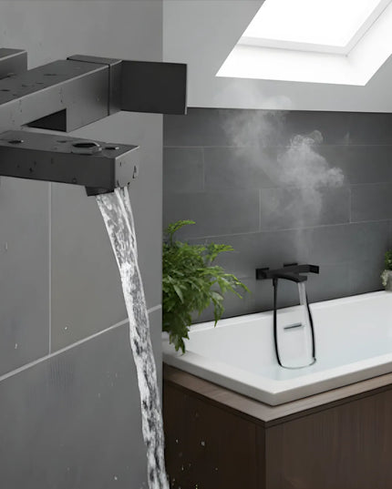 Set duș complet și cada – coloana de duș cu baterie, cap fix de cada