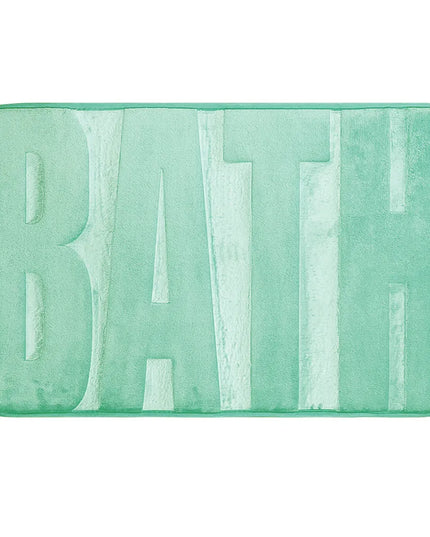 Covoraș baie cu inscripție BATH, antiderapant TRP, 45×75 cm, Verde menta